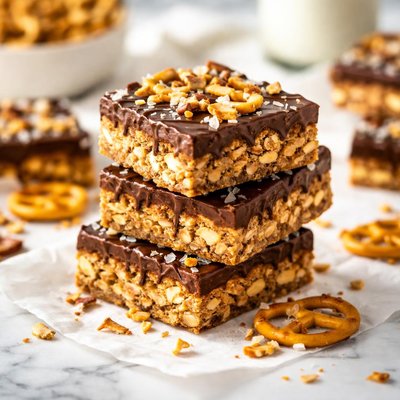 Image of Quick No Bake Pretzel Bars