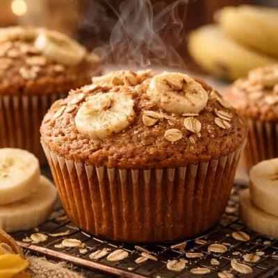 Image of Quick Oat Bran and Banana Muffins