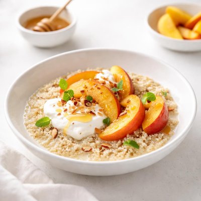 Image of Quick Peaches and Cream Breakfast Cereal with Quinoa