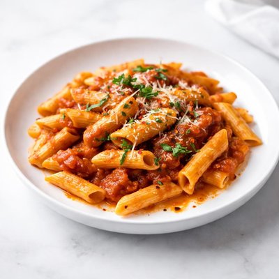 Image of Quick Penne Pasta with Chicken Tomato Sauce