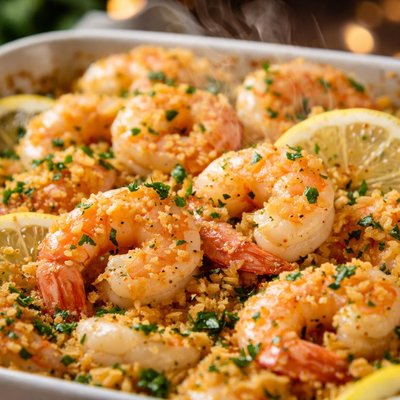 Image of Quick Shrimp Scampi Bake