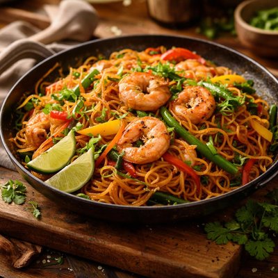 Image of Quick Shrimp Singapore Noodles