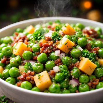 Image of Quick Simple Green Pea Cheddar Salad
