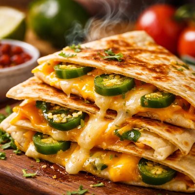 Image of Quick Snack Cheese and Jalapeno Quesadilla