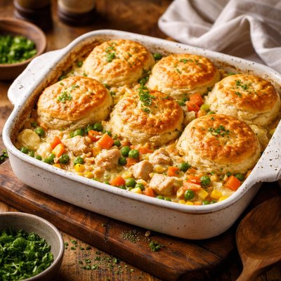 Image of Quick Topped Vegetable Chicken Casserole