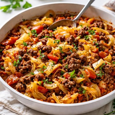 Image of Quick Unstuffed Sweet and Sour Cabbage and Beef