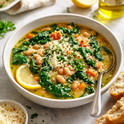 Image of Quick White Bean and Spinach Soup
