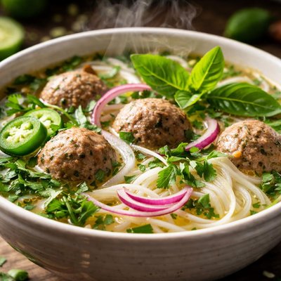 Image of Quicker Pho with Meatballs Vietnam