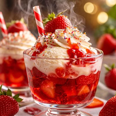 Image of Quickie Strawberry Jello Sundaes