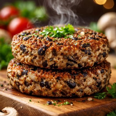 Image of Quinoa and Mushroom Veggie Burgers