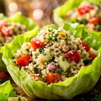 Image of Quinoa Pilaf in Lettuce Cups
