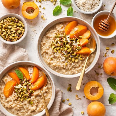 Image of Quinoa Pudding with Apricots and Pistachios