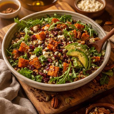 Image of Quinoa Salad with Arugula Sweet Potatoes