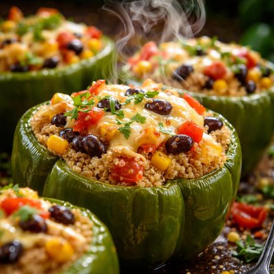 Image of Quinoa Stuffed Green Bell Peppers
