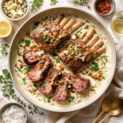 Image of Rack of Lamb in Gorgonzola Sauce