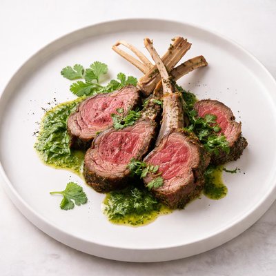 Image of Rack of Lamb with Cilantro Mint Sauce