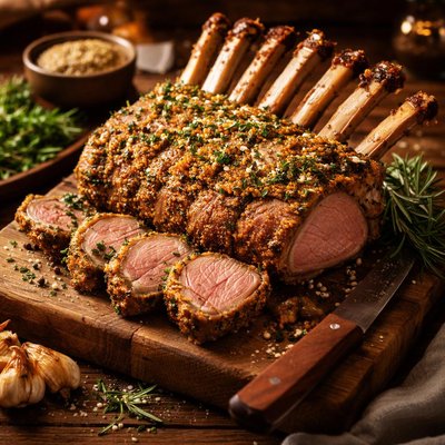 Image of Rack of Lamb with Mustard and Herbs