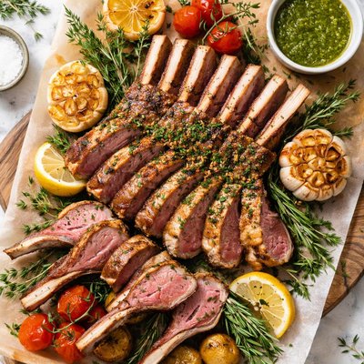 Image of Rack of Spring Lamb with Roasted Garlic