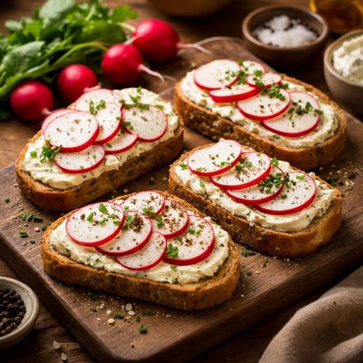 Image of Radish and Cheese Sandwiches