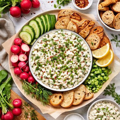Image of Radish Green Onion and Herbed Goat Cheese Stuff