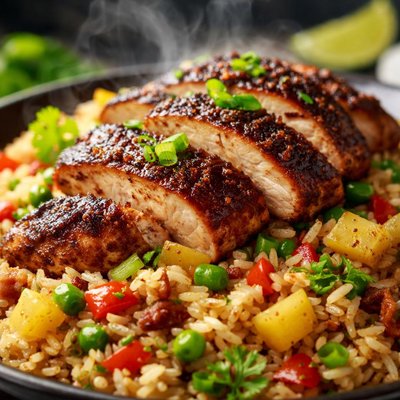 Image of Ragged Island Fried Rice with Blackened Chicken