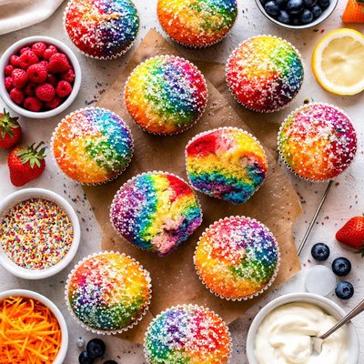 Image of Rainbow Muffins