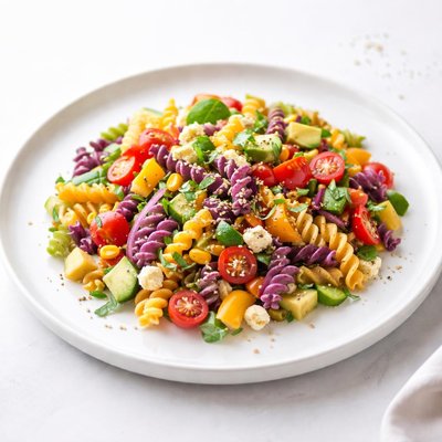 Image of Rainbow of Colours Pasta Salad