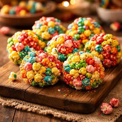 Image of Rainbow Popcorn Balls