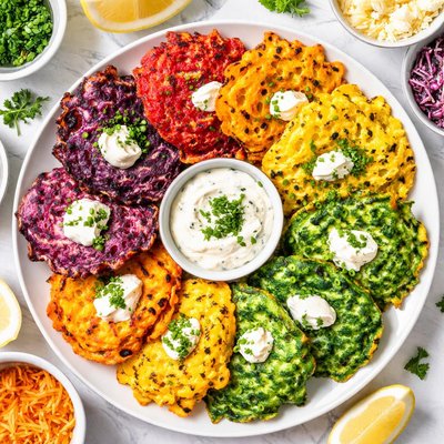 Image of Rainbow Potato Pancakes