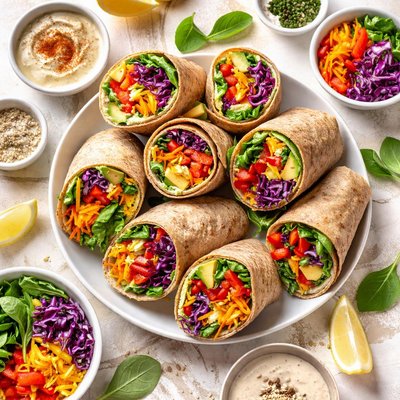 Image of Rainbow Veggie Wraps