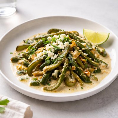 Image of Rajas Con Cerveza Pepper Strips with Beer and Cheese