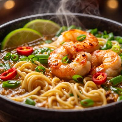 Image of Ramen and Shrimp Soup