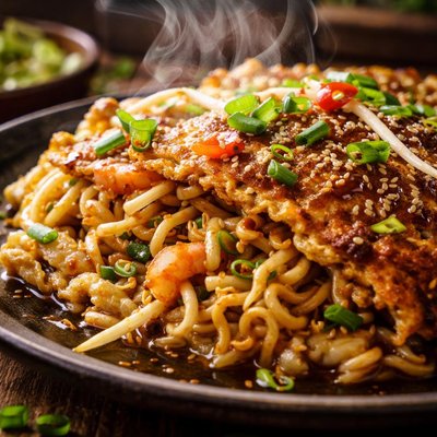 Image of Ramen Noodle Egg Foo Yung