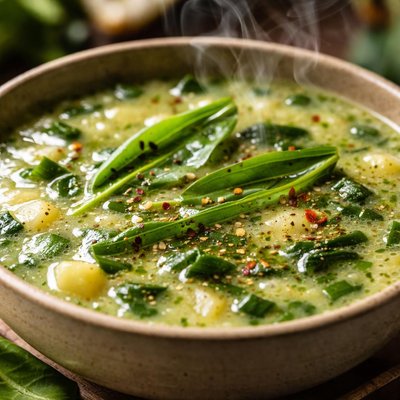 Image of Ramps Wild Leeks Soup