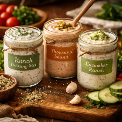 Image of Ranch Dressing Mix Plus Thousand Island and Cucumber Ranch