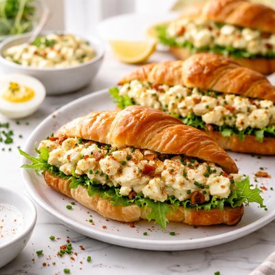 Image of Ranch Egg Salad Croissant Sandwiches