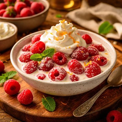 Image of Raspberries Romanoff