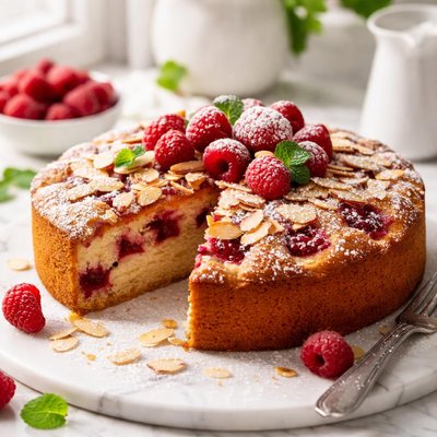 Image of Raspberry Almond Buttermilk Cake