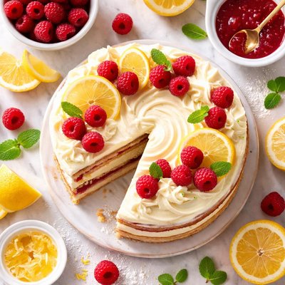 Image of Raspberry and Lemon Layer Cake