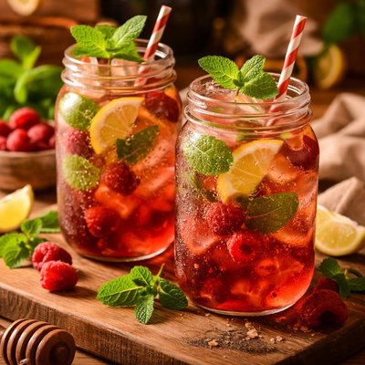 Image of Raspberry and Spearmint Iced Tea