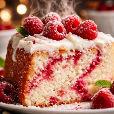 Image of Raspberry Angel Food Cake