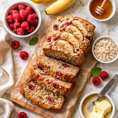 Image of Raspberry Banana Oat Bread