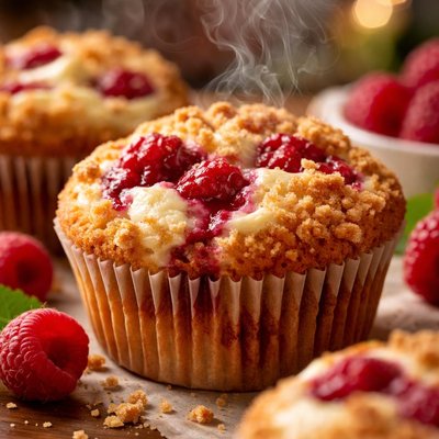 Image of Raspberry Cheesecake Muffins