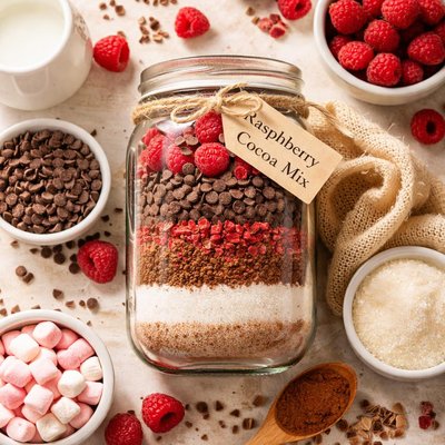 Image of Raspberry Cocoa Mix in a Jar