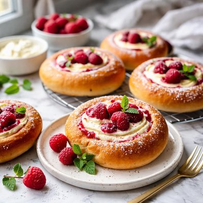 Image of Raspberry Cream Cheese Buns