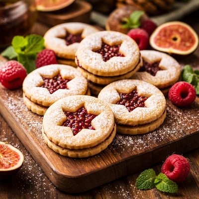 Image of Raspberry Fig Linzer Cookies Diabetic