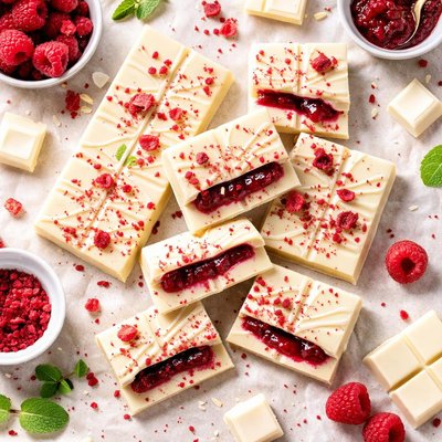 Image of Raspberry Filled White Chocolate Bars