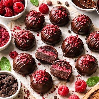 Image of Raspberry Fudge Truffles