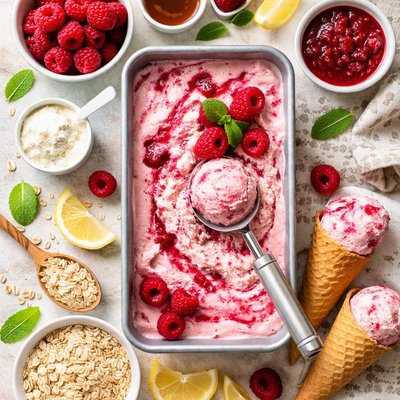 Image of Vegan Raspberry Ice Cream