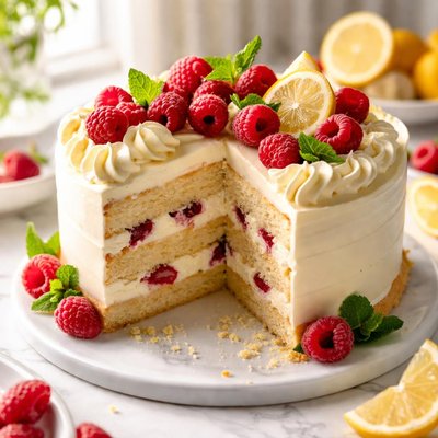 Image of Raspberry Lemon Cream Cake